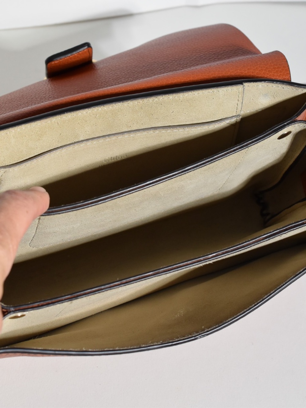 Chloé Small Faye Shoulder Bag Cognac / Brown Calfskin Leather - Picture 9 of 16